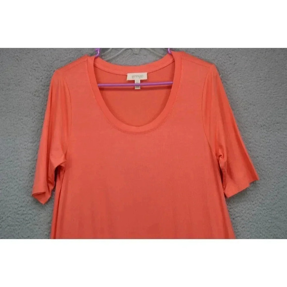 Greige Orange Tee Shirt Dress-Size Large-Spring Summer-Very Soft - Picture 2 of 6